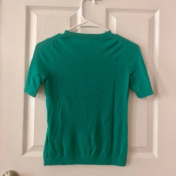 XXS Petite Banana Republic Kelly Green Short Sleeve Shirt - Picture 3 of 3